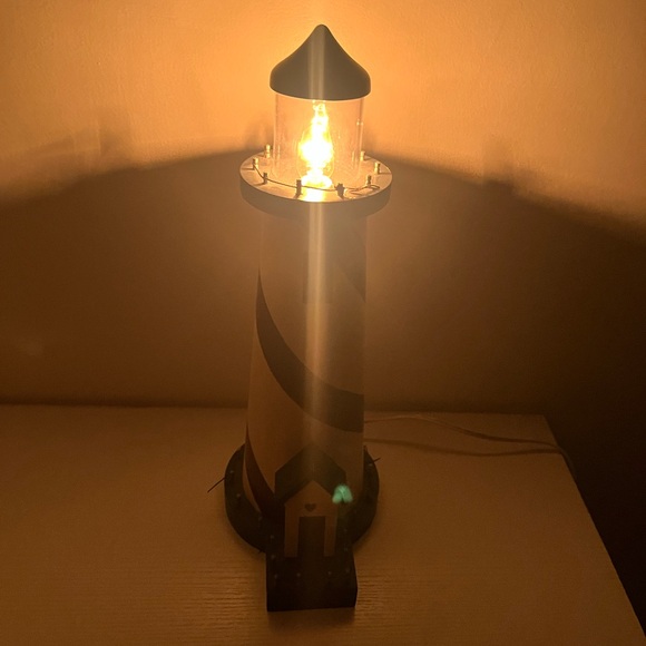 NCE Nautical Lighthouse Table Lamp Wood Coastal Beach Decor Working Light - Picture 4 of 10